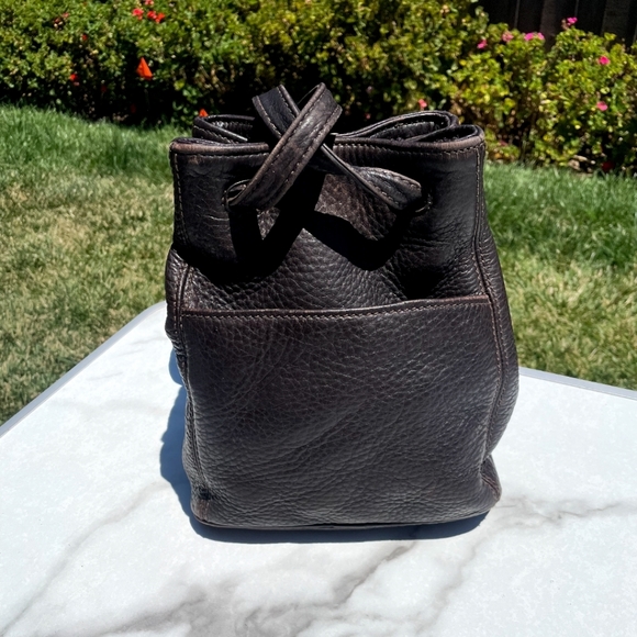 Vintage Coach Sonoma Drawstring Pebbeled Leather Bag in Black. #4923 - Picture 4 of 11